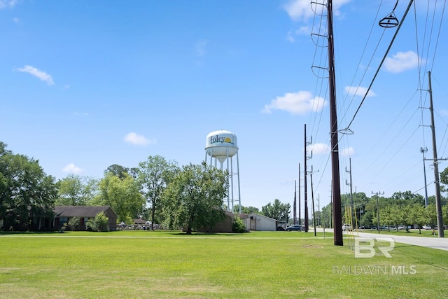 view of property's community featuring a yard