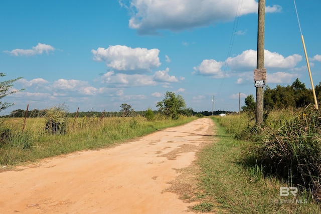 view of street featuring a rural view