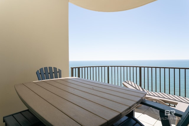 balcony with a water view