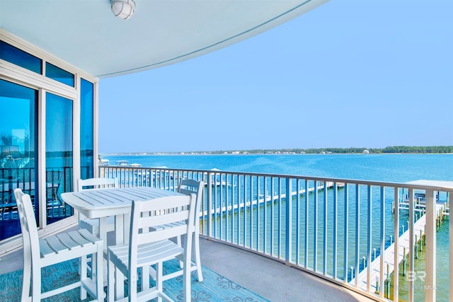 balcony with a water view