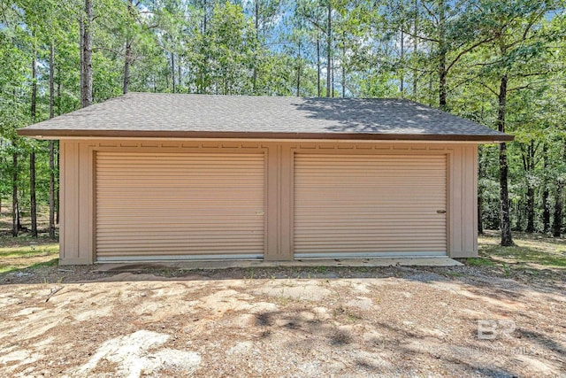 view of garage