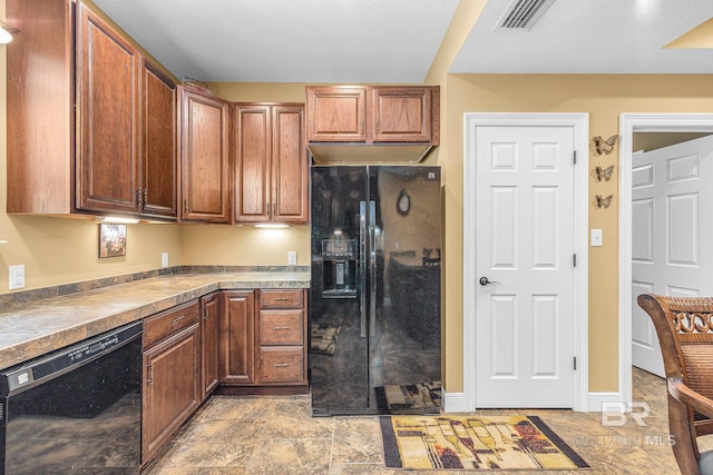 kitchen featuring black appliances