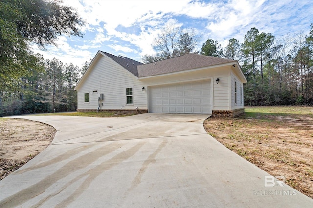 view of home's exterior featuring a garage