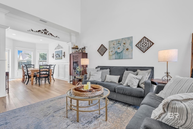 8847 Asphodel Ln, Daphne, AL 36526 - living area with wood finished floors, recessed lighting, and crown molding