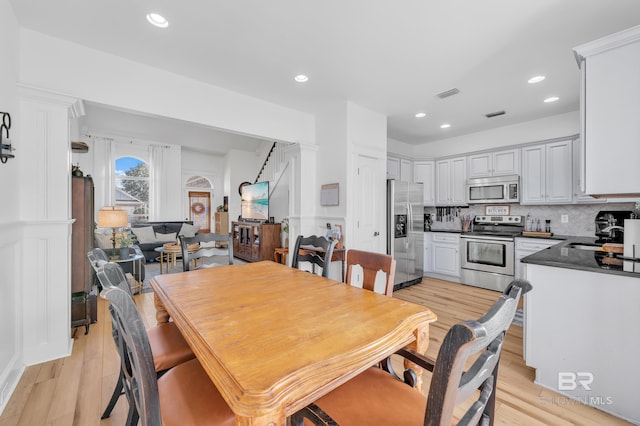 8847 Asphodel Ln, Daphne, AL 36526 - dining space with light wood-style flooring and recessed lighting
