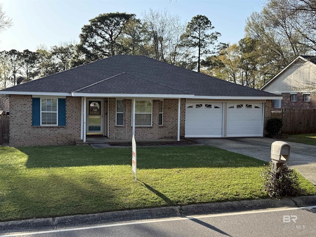 119 Lake Forest Blvd, Daphne, AL 36526 - ranch-style home with an attached garage, driveway, brick siding, and a shingled roof