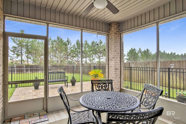 4268 Birkdale St, Gulf Shores, AL 36542 - sunroom / solarium featuring a ceiling fan and outdoor dining space