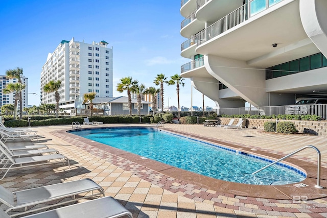 view of pool with a patio area