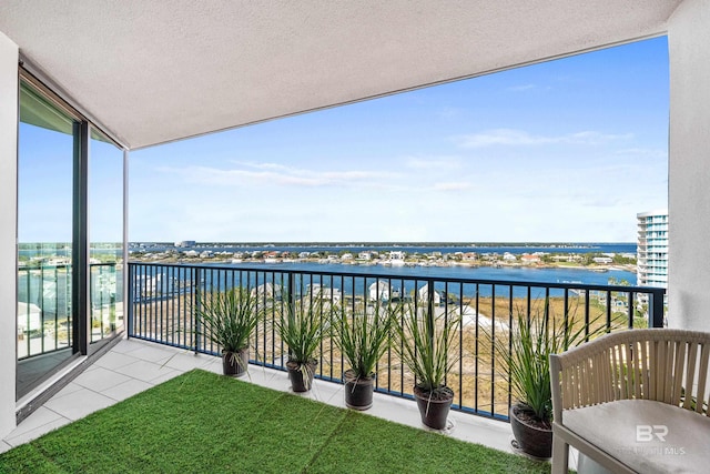 balcony with a water view