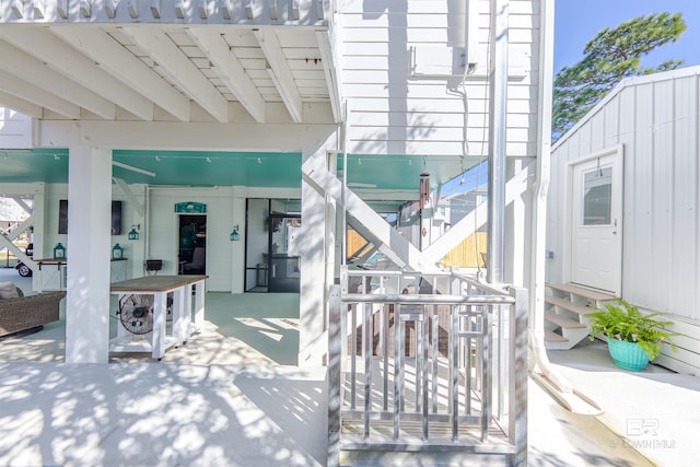 view of patio featuring entry steps