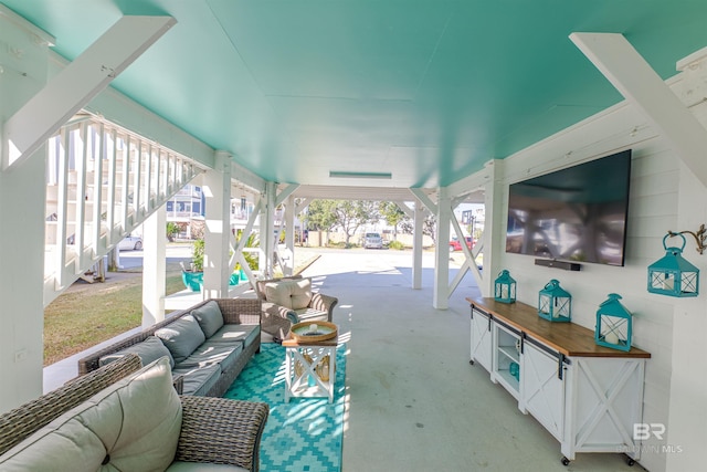 view of patio featuring an outdoor living space