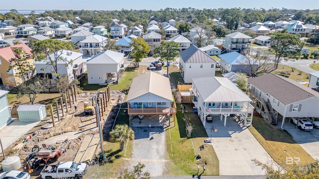 aerial view with a residential view