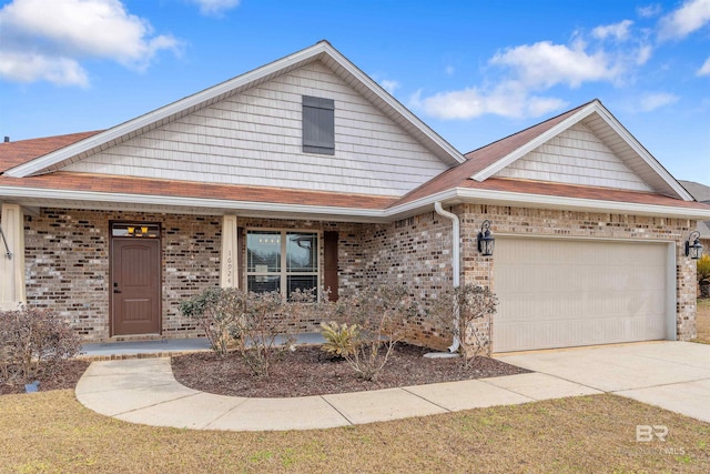 view of front of house with a garage and a porch