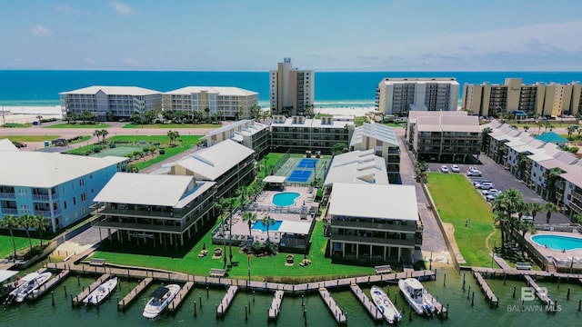 28835 Perdido Beach Blvd Unit 309, Orange Beach, AL 36561 - drone / aerial view of a pool area and a large body of water