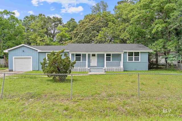 1716 Bryan Ave, Mobile, AL 36605 - ranch-style house featuring a porch, an attached garage, and roof with shingles