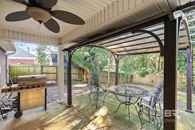 view of patio with grilling area