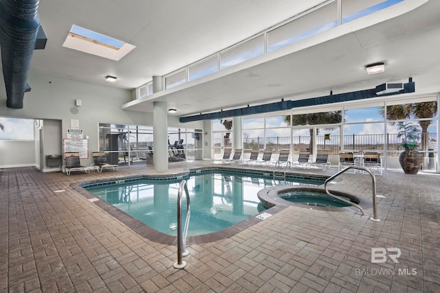 community pool with a skylight