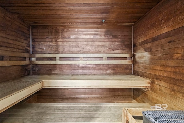 view of sauna