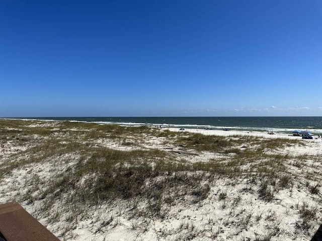 property view of water with a beach view