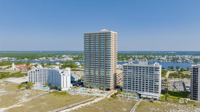 drone / aerial view of a nearby body of water