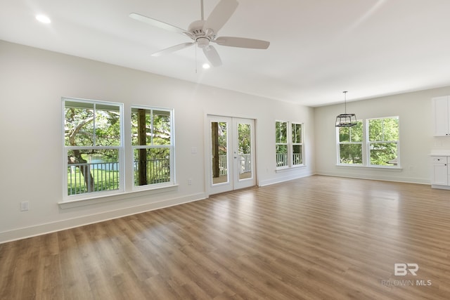 9264 Brighton Ave, Elberta, AL 36530 - unfurnished living room featuring ceiling fan, light wood finished floors, baseboards, and recessed lighting