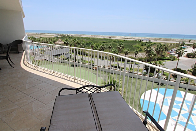 balcony with a water view