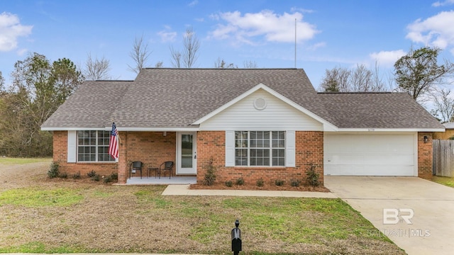 ranch-style home with a garage