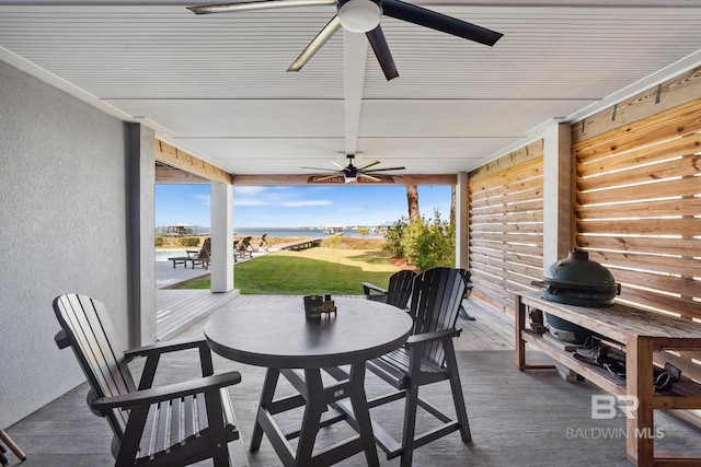 view of patio with ceiling fan