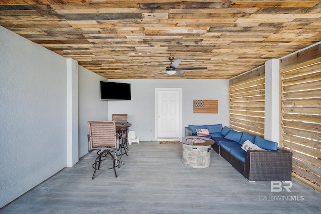 view of patio with ceiling fan