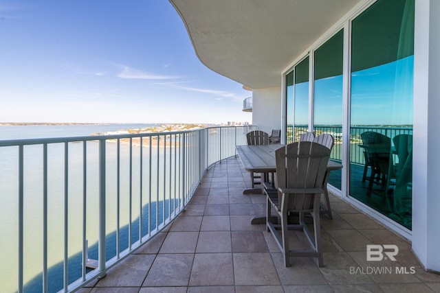 balcony with a water view