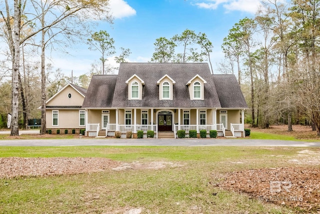 cape cod house with covered porch