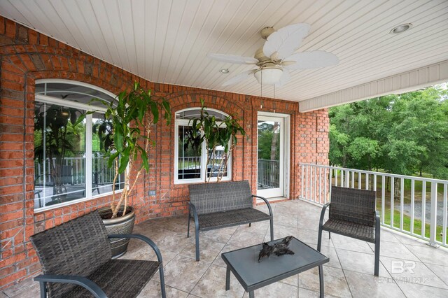 view of patio / terrace with ceiling fan