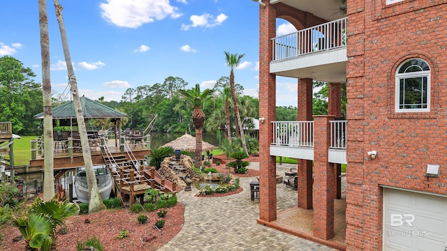 view of community with a gazebo