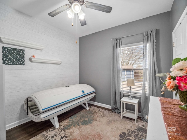 17163 Feder Dr, Foley, AL 36535 - bedroom with a ceiling fan, baseboards, and wood finished floors