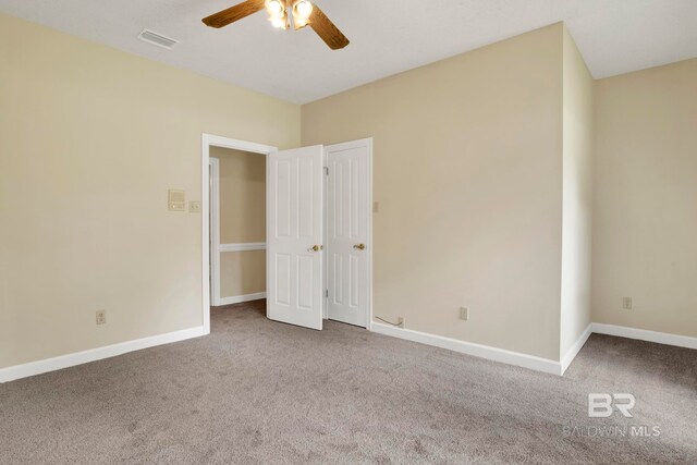 6805 Hunters Ct, Mobile, AL 36695 - unfurnished bedroom featuring carpet flooring, baseboards, and ceiling fan