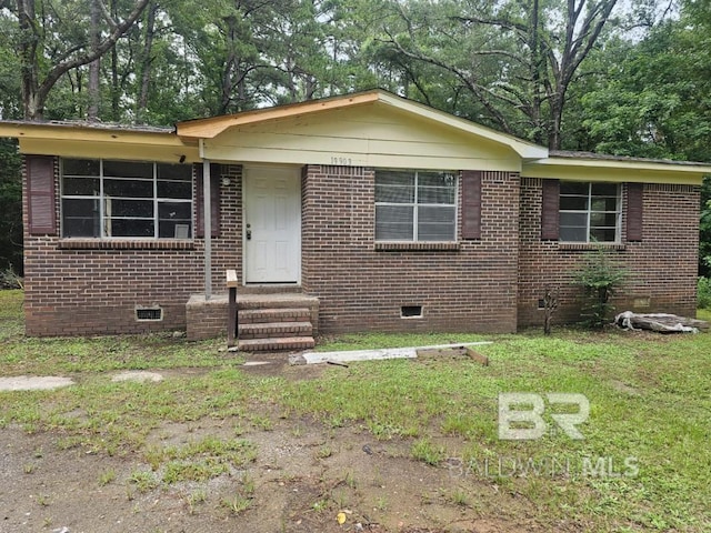 19930 Shepard Lake Rd, Mount Vernon, AL 36560 - view of front of property featuring crawl space, entry steps, and brick siding