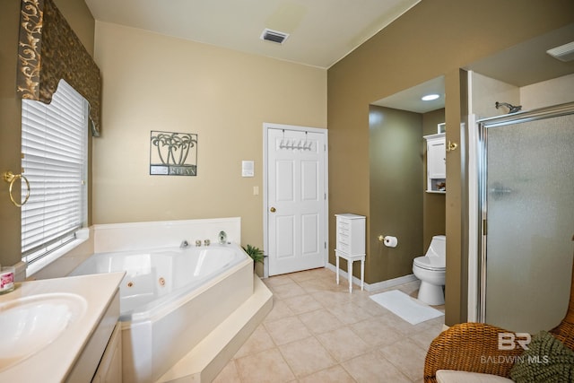11346 County Road 99, Lillian, AL 36549 - bathroom with a stall shower, a whirlpool tub, toilet, and healthy amount of natural light