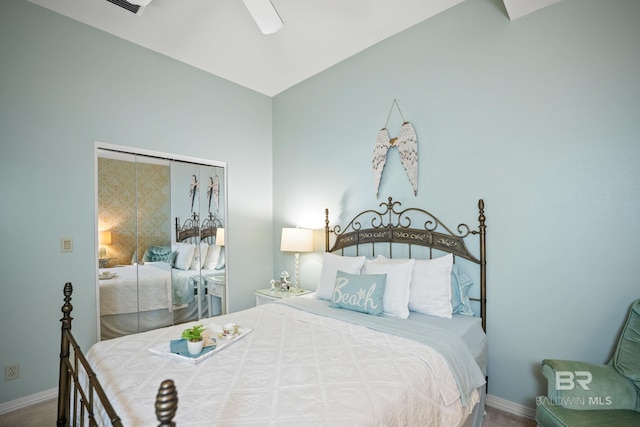 11346 County Road 99, Lillian, AL 36549 - bedroom with baseboards and a ceiling fan