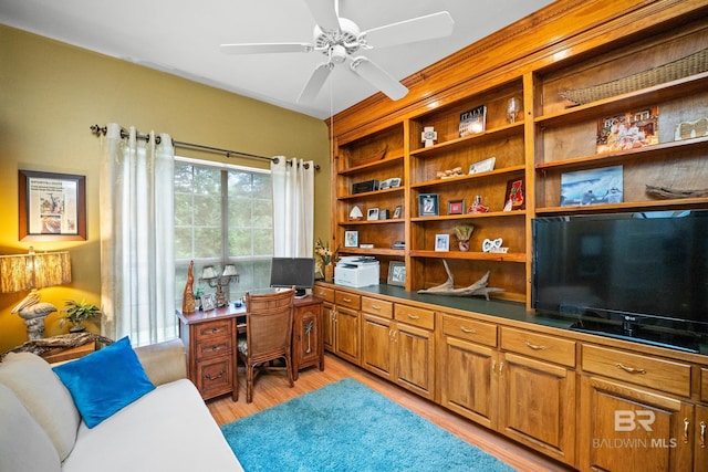 11346 County Road 99, Lillian, AL 36549 - office space featuring a ceiling fan and light wood-style flooring