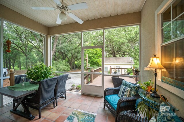 11346 County Road 99, Lillian, AL 36549 - sunroom featuring a ceiling fan