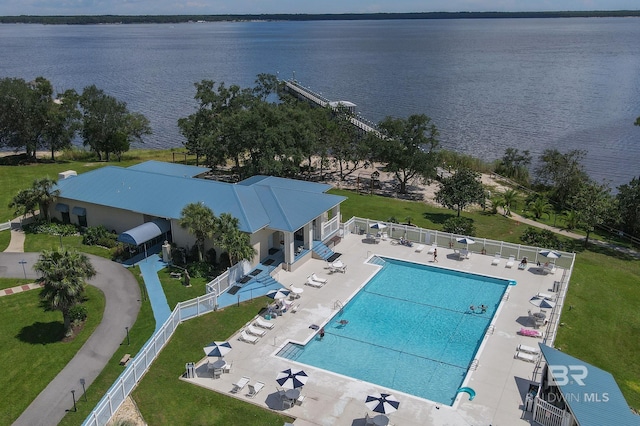 11346 County Road 99, Lillian, AL 36549 - bird's eye view of a large body of water and a pool area