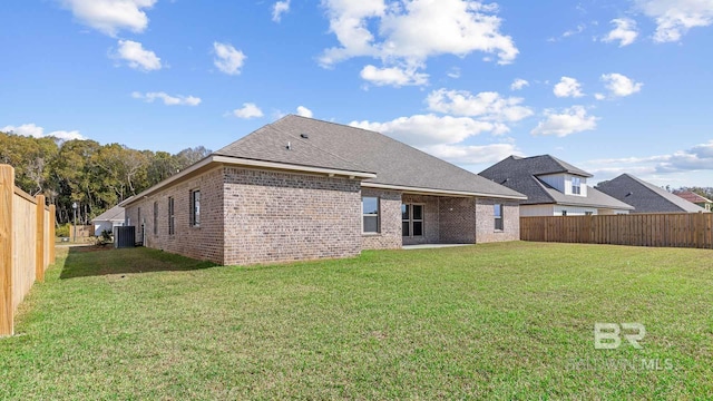 10253 Secretariat Blvd, Daphne, AL 36526 - rear view of property with central AC unit, brick siding, and a shingled roof