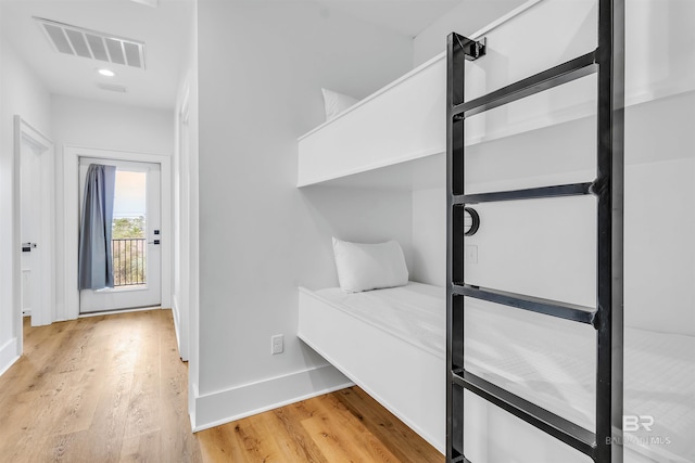 interior space with light hardwood / wood-style flooring