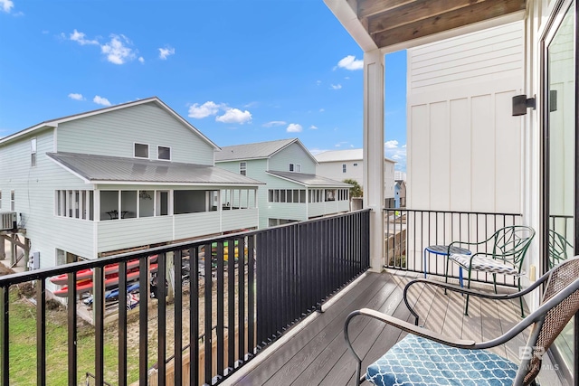 balcony featuring central AC