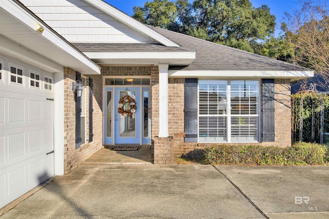 property entrance featuring a garage