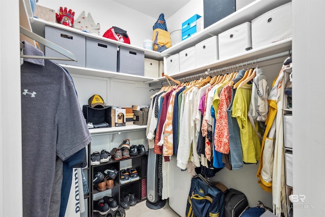 view of walk in closet