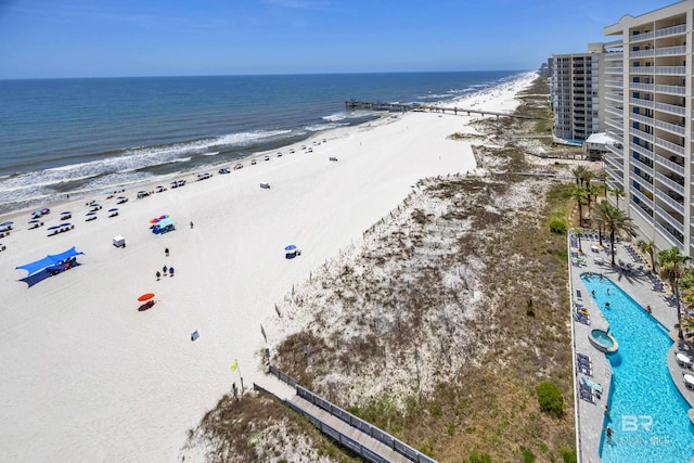 water view featuring local beach