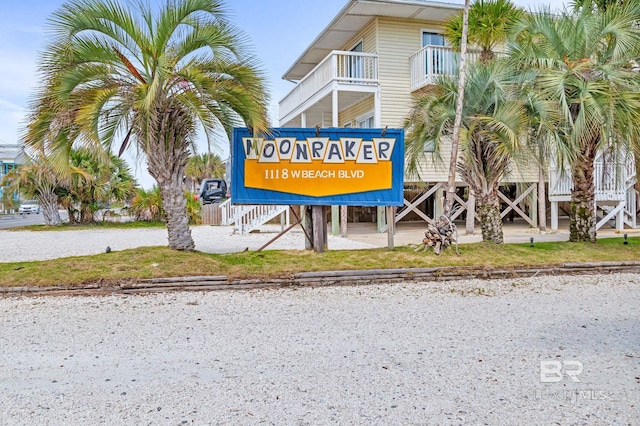 view of community sign