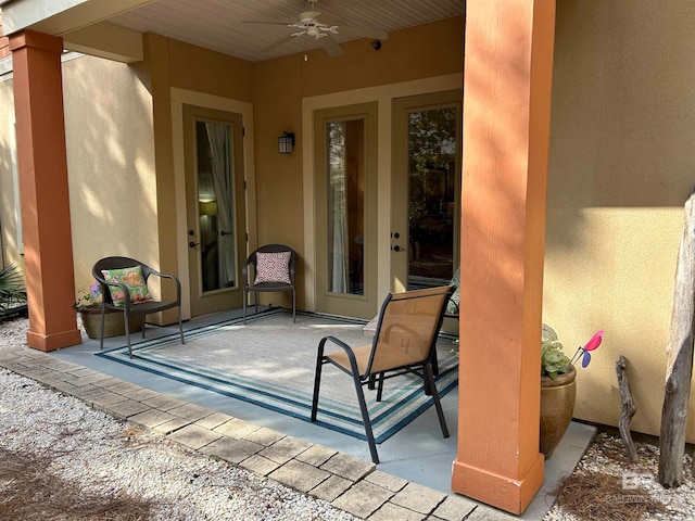 view of patio / terrace with ceiling fan