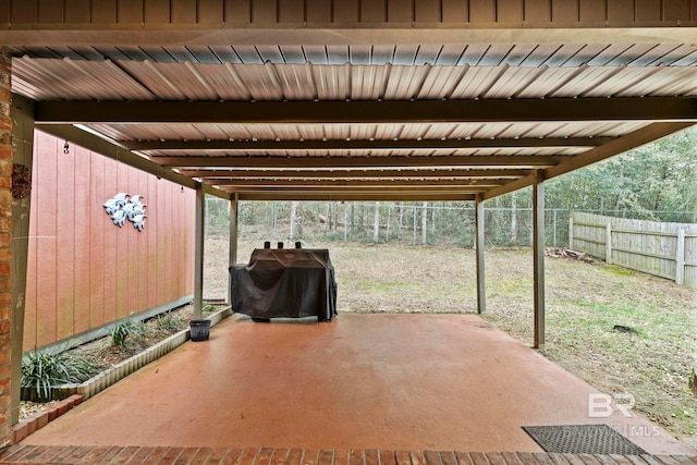 view of patio with grilling area